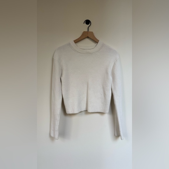 Vince Cream Ribbed Crew Neck Sweater - Picture 2 of 3